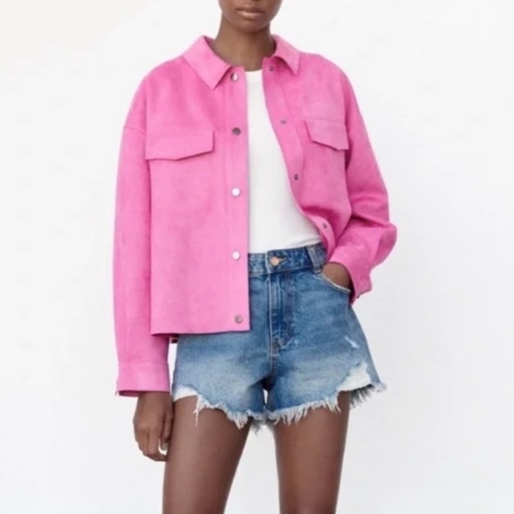 Zara Pink Suede Jacket
